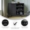 Flash Furniture Elmont Bar and Sideboard w/Shaker Style Single Door Cabinet w/Hanging Glass and Shelves, Black NAN-F-HY-B23113-BLK-GG - alternate 4